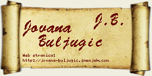 Jovana Buljugić vizit kartica